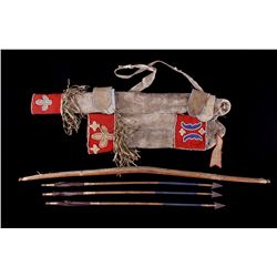 Kiowa Bow & Arrow with Quiver c. 19th Century