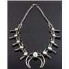 Image 1 : Navajo Sterling Silver Turquoise Squash Blossom