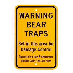 Montana Game Fish, & Parks Bear Trap Sign