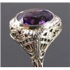 Image 7 : Edwardian Filigree 18K White Gold Amethyst Ring
