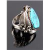 Image 3 : Signed Navajo Sterling Silver and Turquoise Ring