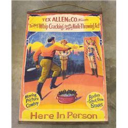 Antique Style Knife Throwing Sideshow Banner