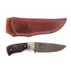 Chris Peterson Custom Damascus Knife & Scabbard