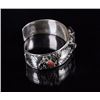 Image 3 : Sterling Bear Claw Turquoise and Coral Band