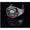 Image 2 : Sterling Navajo Turquoise and Coral Bracelet