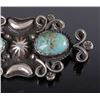 Image 2 : Navajo Old Pawn Sterling And Turquoise Pin Signed