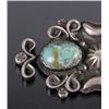 Image 3 : Navajo Old Pawn Sterling And Turquoise Pin Signed