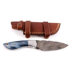 CFK Damascus Exotic Camel Bone Knife & Scabbard