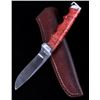 Image 1 : Custom L Ramon Dyed Burl Handle Knife & Sheath