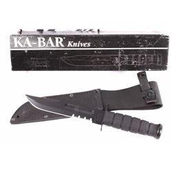 Ka-Bar Fighting Serrated Knife With Box & Sheath