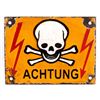 Image 1 : German Achtung Skull Crossed Bones Sign (Nazi)