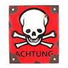 Image 1 : German Achtung Skull Crossed Bones Sign (Nazi)