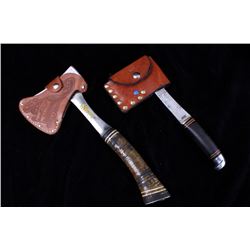 Pair of Hatchets With Leather Sheaths