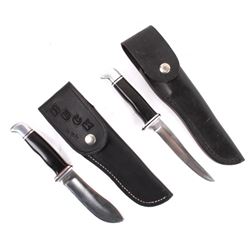 Buck Hunting Knives Pair With Sheathes