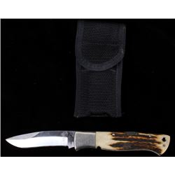 Black Jack Mamba Lock Back Stag Horn Folding Knife