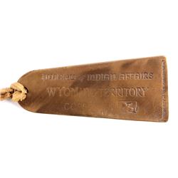 Bureau of Indian Affairs Wyoming Territory Tag