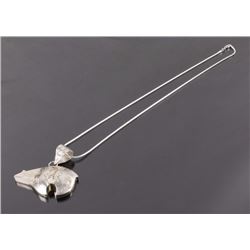 Sterling & 14K Bear Effigy Necklace