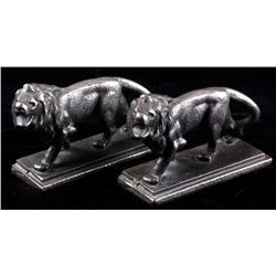 Heavy Cast Lion Bookends