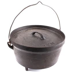 Cast Iron 12 In Footed Dutch Oven Late 19th C.