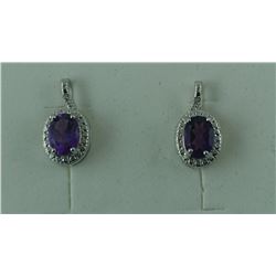 NEW AMETHYST + DIAMOND EARRINGS. 7.70CT OVAL CUT. SI CLARITY INCLUDES $275 CERTIFICATE