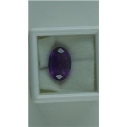 CERTIFIED 5.87CT PURPLE AMETHYST GEMSTONE. OVAL CUT. INCLUDES GEMSTONE ANALYSIS REPORT. RETAIL