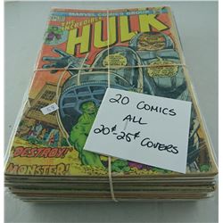 20 ALL .20-.25 CENT COVER COMIC BOOKS