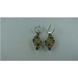 4.48CT AMETHYST/ PERIDOT/ CITRINE EARRINGS SUGGESTED RETAIL PRICE $505