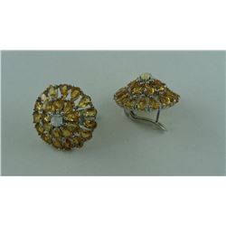 8.32CT CITRINE/ FIRE OPAL EARRINGS SUGGESTED RETAIL PRICE $660