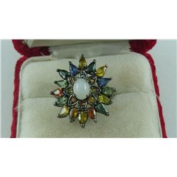 1.86CT FIRE OPAL/ SAPPHIRE RING SUGGESTED RETAIL PRICE $575