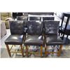 Image 1 : SET OF 6 BUTTON BACK LEATHER BARSTOOLS