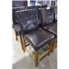 Image 3 : SET OF 6 BUTTON BACK LEATHER BARSTOOLS
