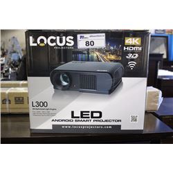 LOCUS PROJECTOR 4K HDMI 3D LED ANDROID SMART PROJECTOR WITH SCREEN