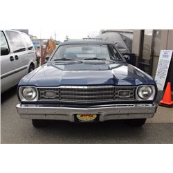 1973 PLYMOUTH DUSTER, 2 DOOR, BLUE, VIN # VS9H3B473070,TMU, GAS, AUTOMATIC NO ICBC DECLARATIONS