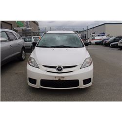 2007 MAZDA 5, 4 DOOR HATCHBACK, WHITE, VIN#JM1CR193370139152, 264,364KMS, GAS, AUTOMATIC, RD, CD,