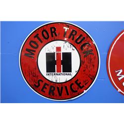 INTERNATIONAL MOTOR SERVICE TIN SIGN