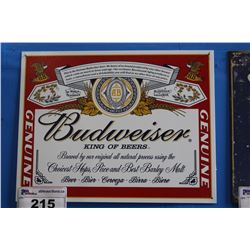 BUDWEISER TIN SIGN