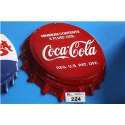 COCA-COLA TIN BOTTLE CAP SIGN