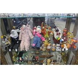 SHELF LOT OF CLOWNS AND OTHER COLLECTIBLES