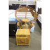 Image 1 : FANBACK WICKER WEDDING CHAIR STOOL AND NIGHTSTAND