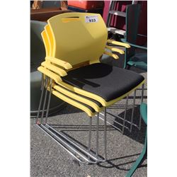 LOT OF 3 YELLOW CHAIRS