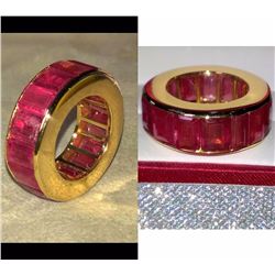 Natural Ruby 25.6 Cts & Solid Gold Eternity Band