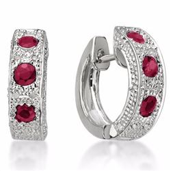 Natural Ruby & Diamond Earrings