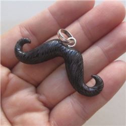 Natural hand Carved Mustache Pendant