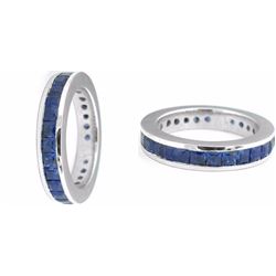 Natural Royal Blue Sapphire & Solid Gold Eternity Band