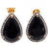 Natural Black Sapphire & Diamond 11.70 carats Pendant