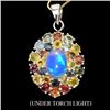 Natural Fancy Sapphire & Opal Pendant