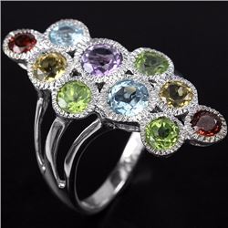 Natural Multi Gemstone Ring