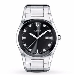 Bulova Black Dial Diamond Watch