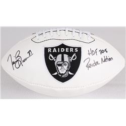Tim Brown Signed Raiders Logo Football Inscribed  HOF 2015    Raiders Nation  (Radtke COA)