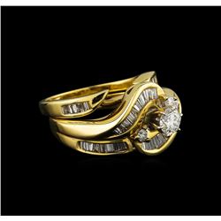 1.25 ctw Diamond Wedding Ring Set - 14KT Yellow Gold